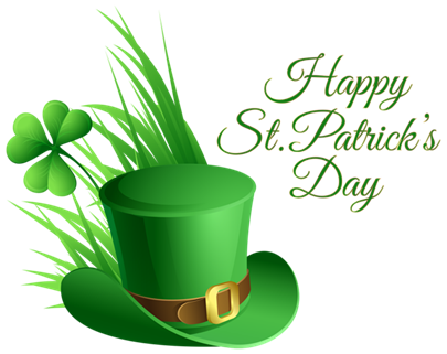 Kapelusz symbolizujący Irlandię. Obok napis Happy St. Patrick's Day