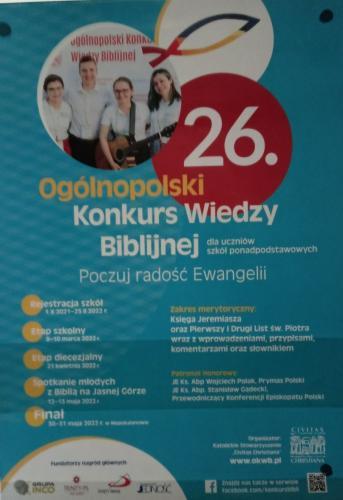 Konkurs_bibilijny_- plakat promujący konkurs.